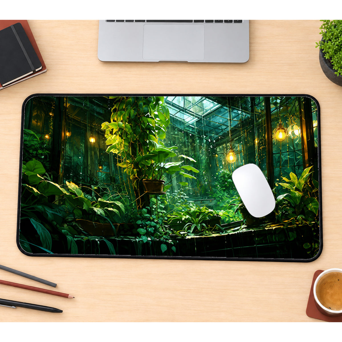 Rainforest Greenhouse Desk Mat — product mockup 1