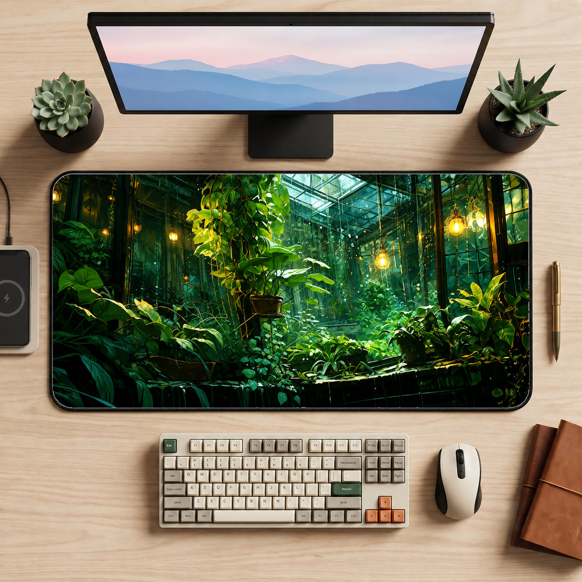 Rainforest Greenhouse Desk Mat — product mockup 2