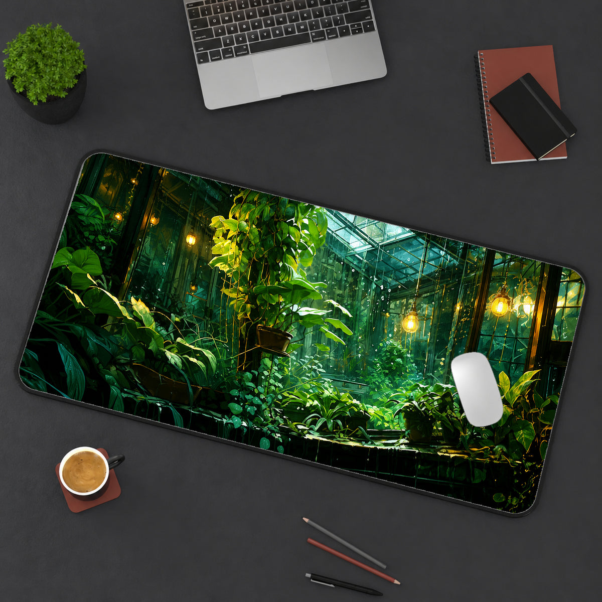 Rainforest Greenhouse Desk Mat — product mockup 3