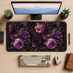 Dark Purple Peonies desk mat — product mockup 2