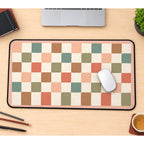 Earth Tone Checkerboard desk mat — product mockup 1