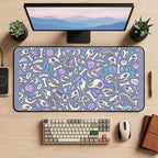 Neon Bones and Mushrooms desk mat — product mockup 2