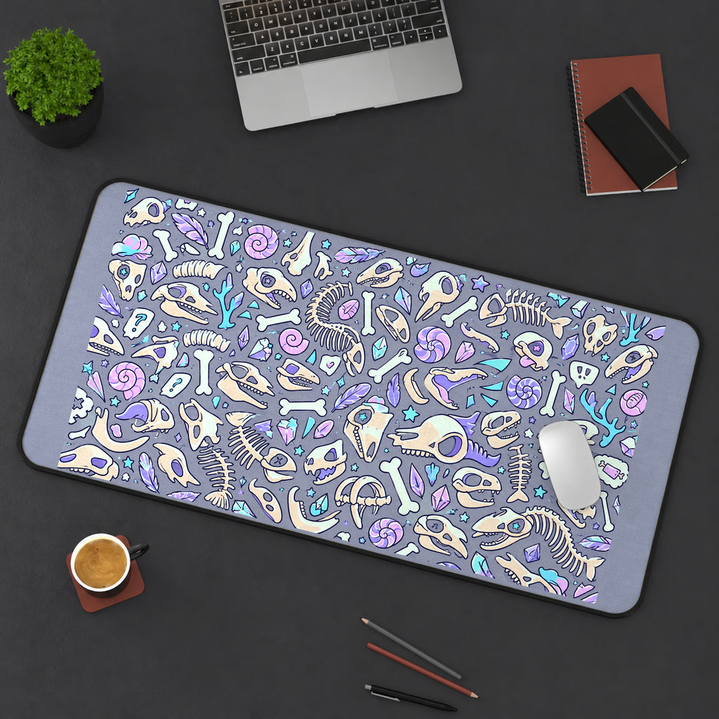 Neon Bones and Mushrooms desk mat — product mockup 3