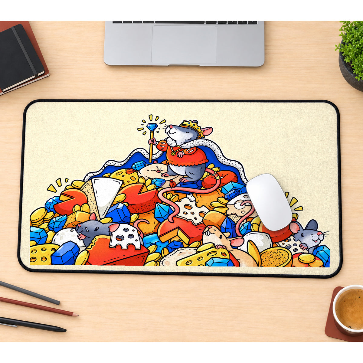 Rat King Treasure Pile desk mat — product mockup 1