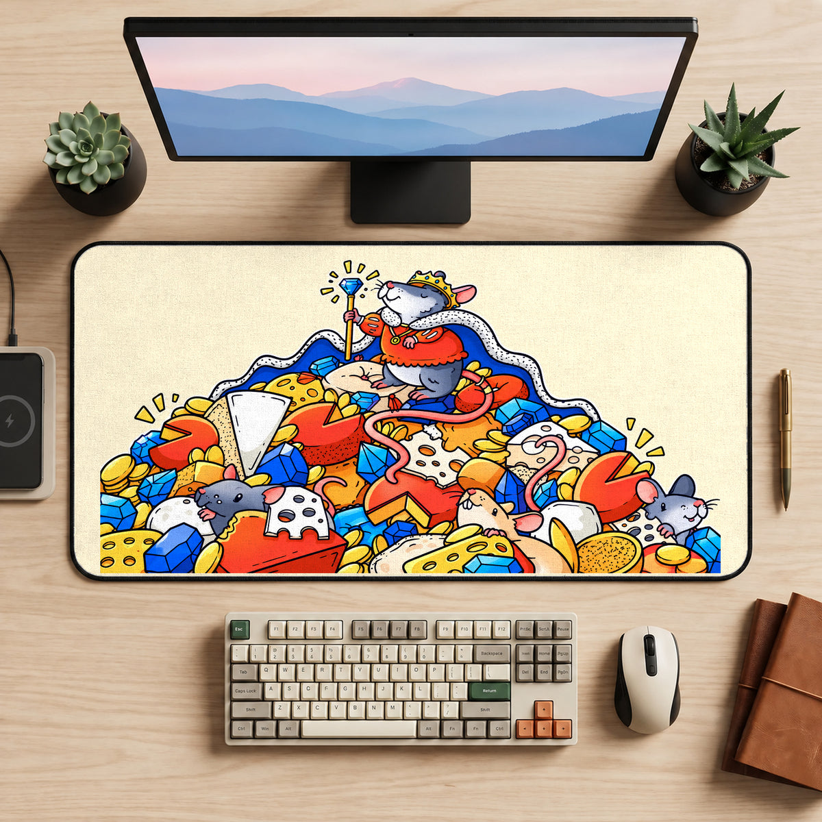 Rat King Treasure Pile desk mat — product mockup 2