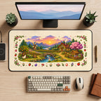 Cozy Farm Valley desk mat — product mockup 2