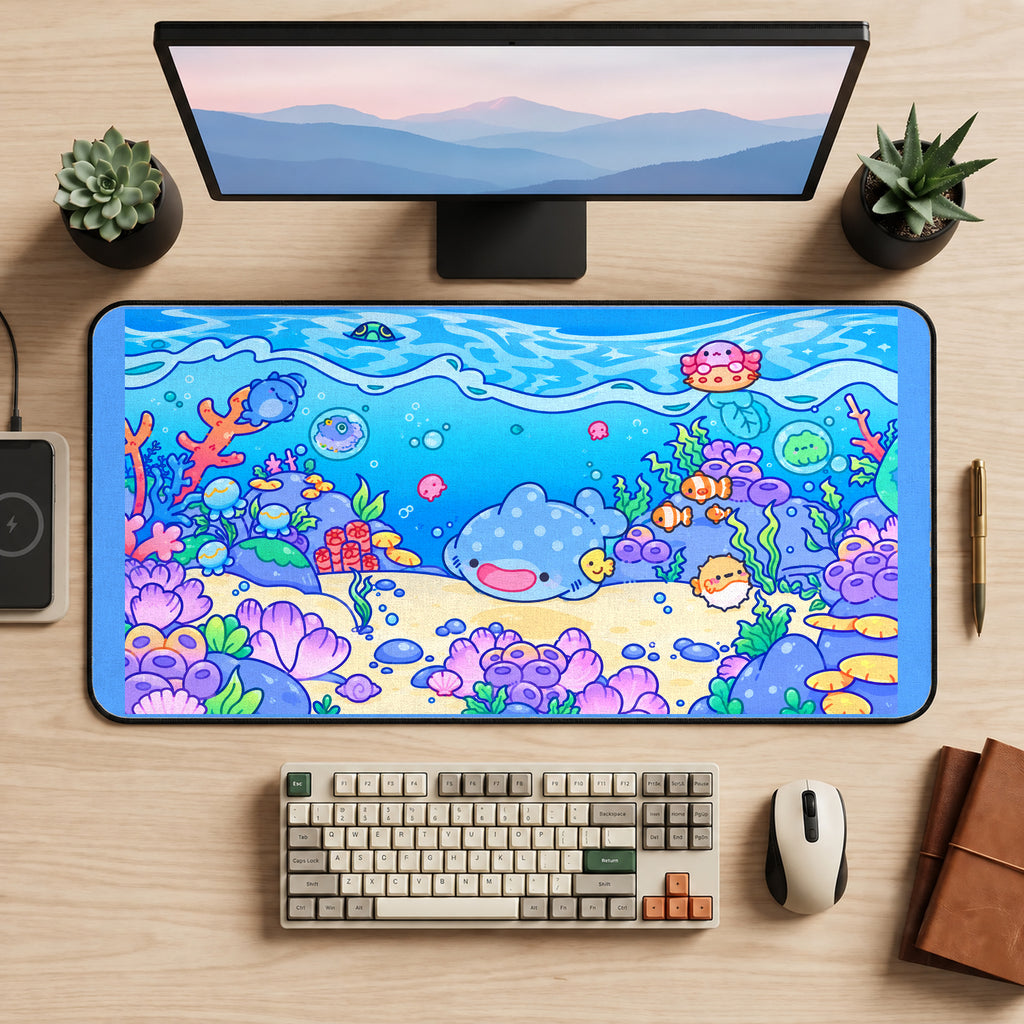 Tiny Ocean Friends desk mat — product mockup 2