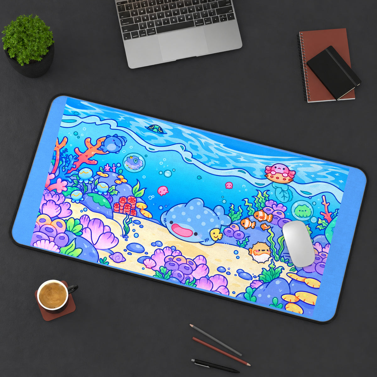 Tiny Ocean Friends desk mat — product mockup 3