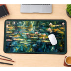 Impressionist Water Lily Pond desk mat — product mockup 1