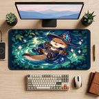 Wizard Otter Lily Pond desk mat — product mockup 2