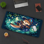 Wizard Otter Lily Pond desk mat — product mockup 3