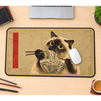 Siamese Cat Ramen Bowl desk mat — product mockup 1