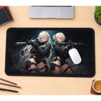 White Haired Anime Operatives desk mat — product mockup 1