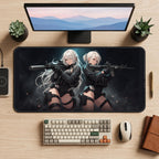 White Haired Anime Operatives desk mat — product mockup 2