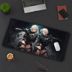 White Haired Anime Operatives desk mat — product mockup 3