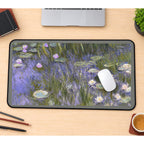 Water Lilies and Willow Reflections desk mat — product mockup 1