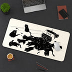 Black Cats and Spilled Ink desk mat — product mockup 3