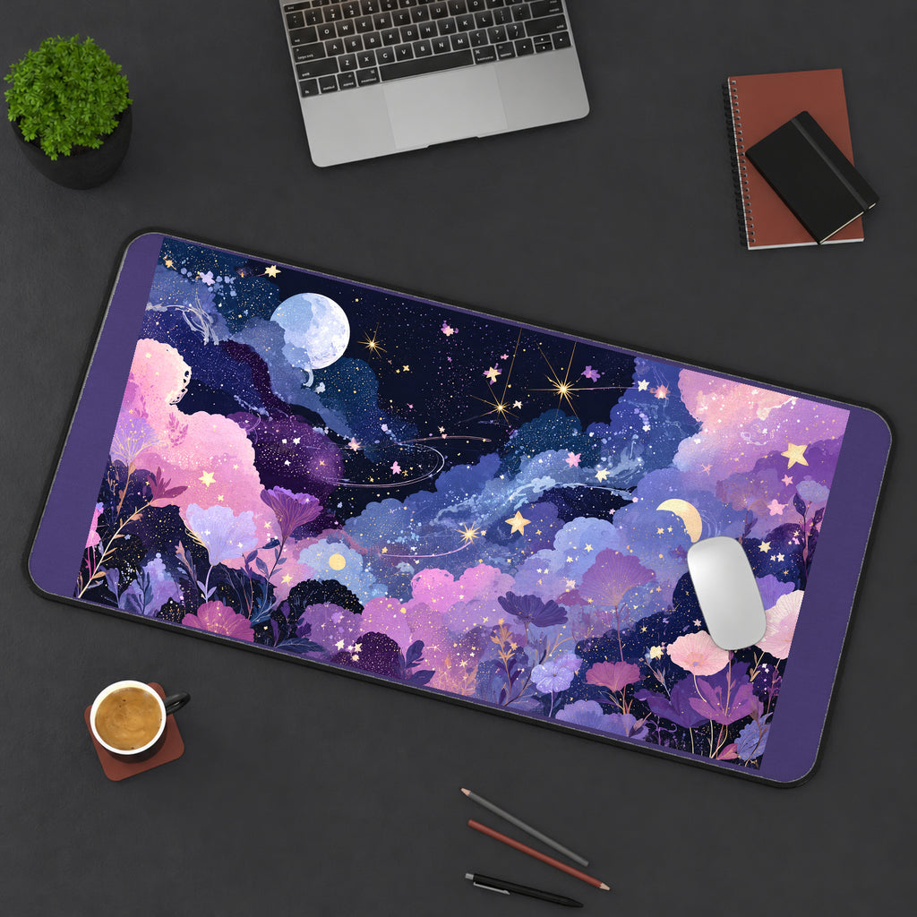 Pastel Cosmic Flower Garden desk mat — product mockup 3