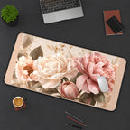 Blush Peony Botanical desk mat — product mockup 3