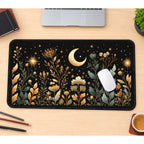 Gold Moon and Wildflowers desk mat — product mockup 1