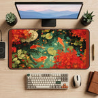 Autumn Koi Pond desk mat — product mockup 2