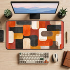 Retro Rounded Color Blocks desk mat — product mockup 2