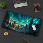 Northern Lights Forest desk mat — product mockup 3