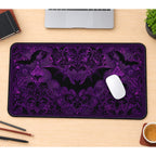 Purple Bat Damask desk mat — product mockup 1