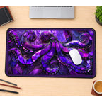 Purple Octopus Glass Art desk mat — product mockup 1