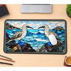 Blue Footed Booby Pair desk mat — product mockup 1