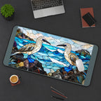Blue Footed Booby Pair desk mat — product mockup 3