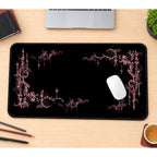 Pink Gothic Vigil Border desk mat — product mockup 1