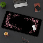 Pink Gothic Vigil Border desk mat — product mockup 3