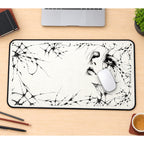 Veiled Woman Thorn Portrait desk mat — product mockup 1