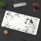 Veiled Woman Thorn Portrait desk mat — product mockup 3