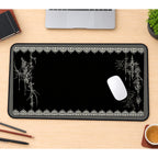 Victorian Lace and Chandelier Border desk mat — product mockup 1