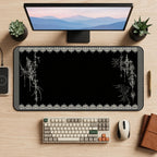 Victorian Lace and Chandelier Border desk mat — product mockup 2