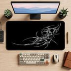 Silver Cybersigil Crescent desk mat — product mockup 2