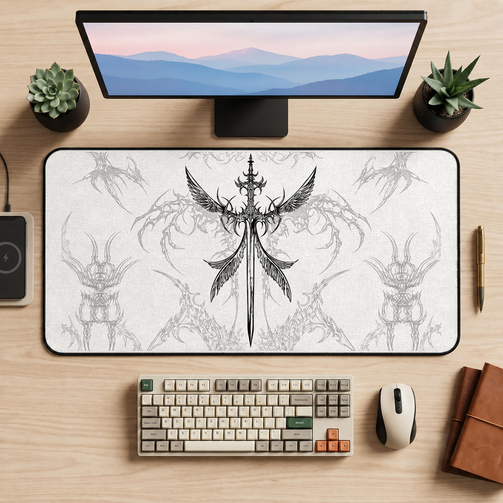 Winged Sword Cybersigil desk mat — product mockup 2