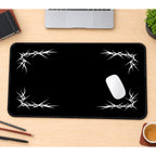 White Thorn Corner Frame desk mat — product mockup 1