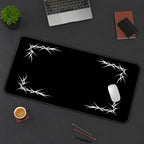 White Thorn Corner Frame desk mat — product mockup 3