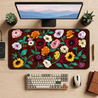 Rust Garden Flower Pattern desk mat — product mockup 2