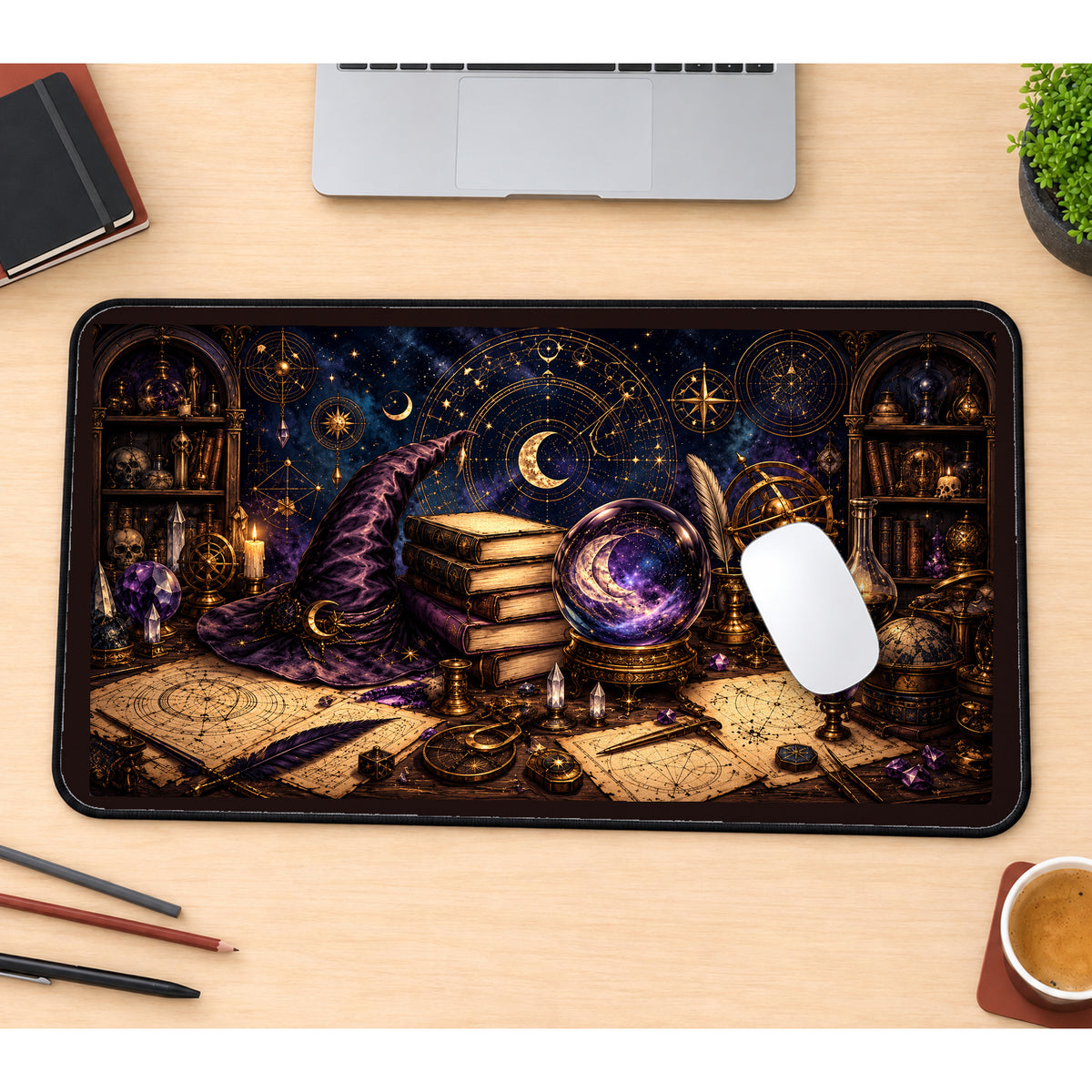 Arcane Wizard Study desk mat — product mockup 1