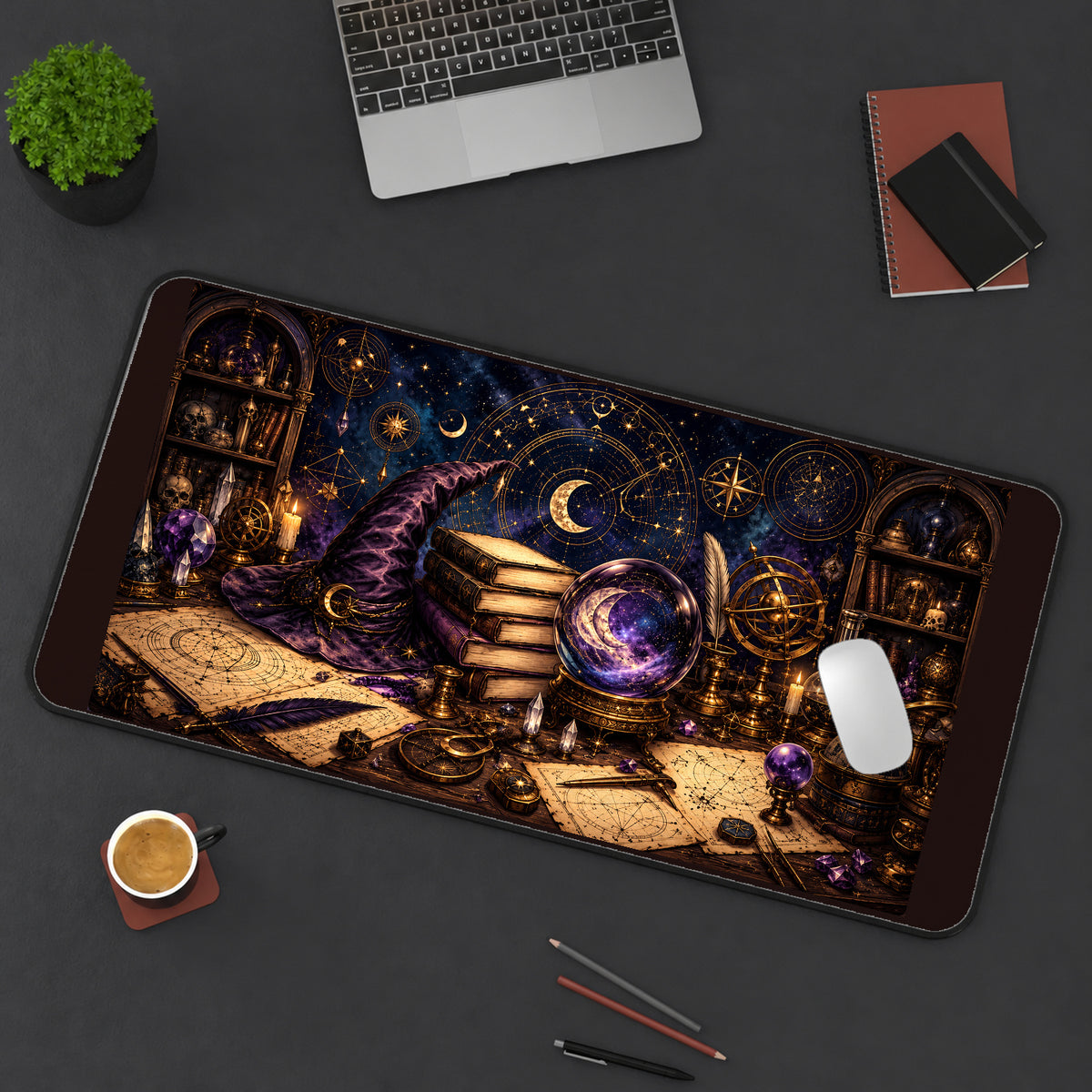 Arcane Wizard Study desk mat — product mockup 3