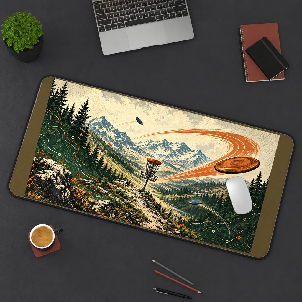Mountain Disc Golf Course desk mat — product mockup 3