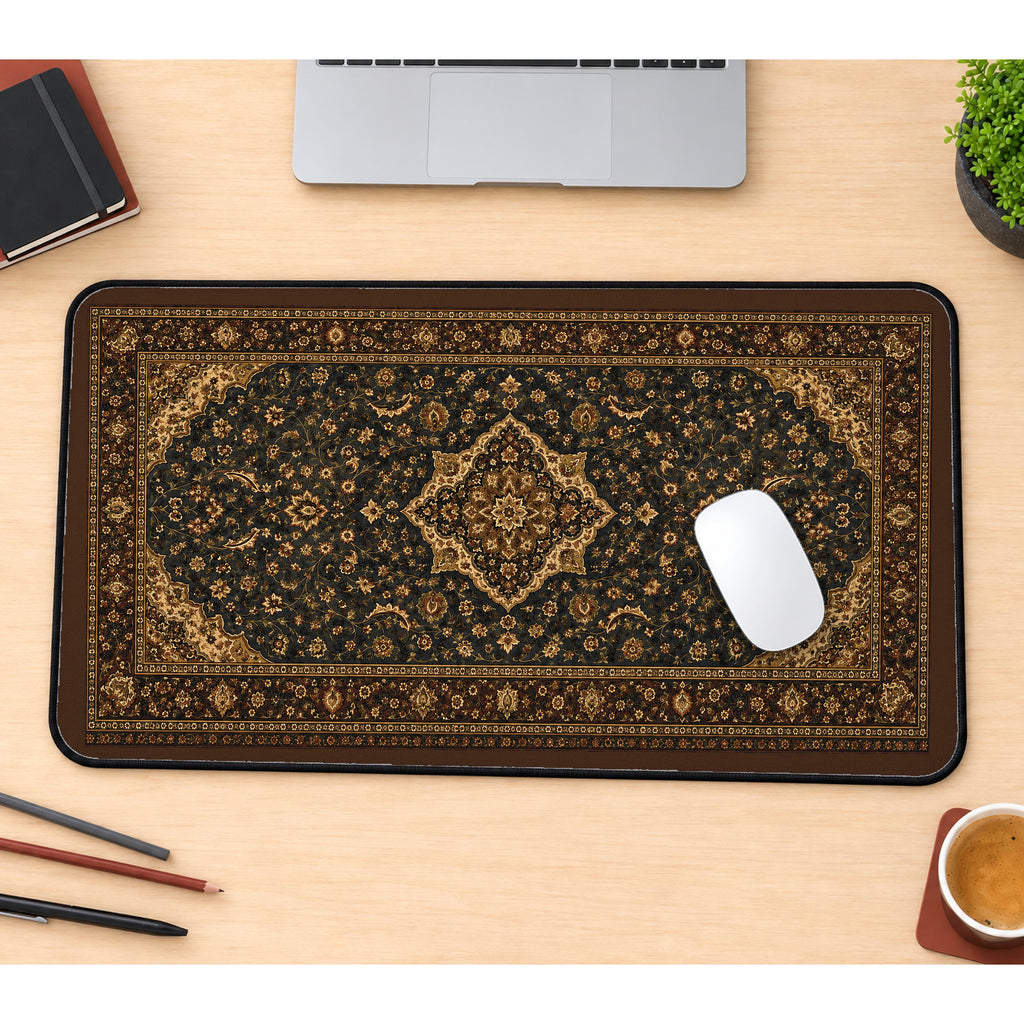 Dark Persian Rug Medallion desk mat — product mockup 1
