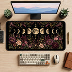 Moon Phases and Dark Roses desk mat — product mockup 2