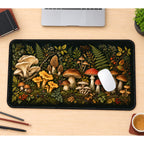 Woodland Mushroom Forager desk mat — product mockup 1