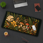 Woodland Mushroom Forager desk mat — product mockup 3
