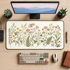 Vintage Wildflower Field Study desk mat — product mockup 2